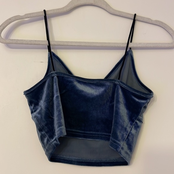 Blue Velvet Cropped Tank - Picture 3 of 4